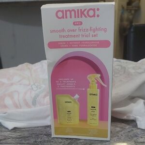 Amika Pro Frizz-Fighting Treatment Set - Pink and Yellow